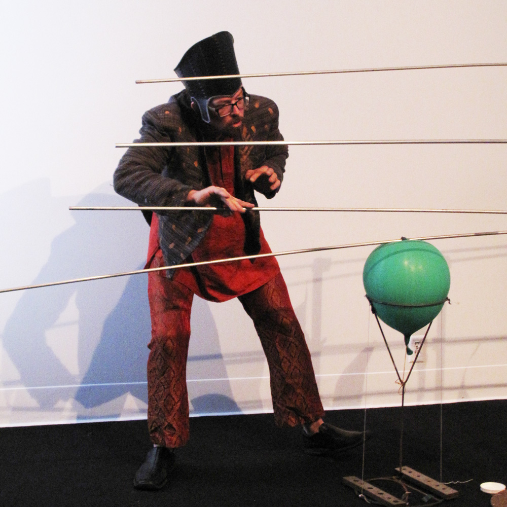Ela Lamblin performs in the Jack Straw New Media Gallery as part of an artist event on November 11, 2018