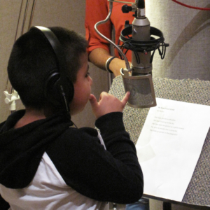 Lowell Elementary student in the studio at Jack Straw