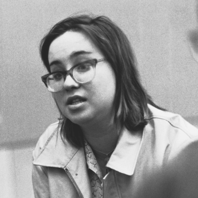 Black and white photo of Paula Gilovich