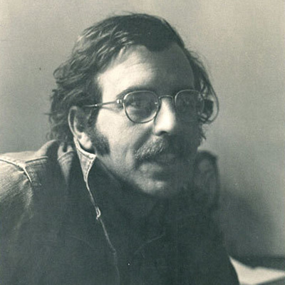 Black and white photo of Jon Gierlich