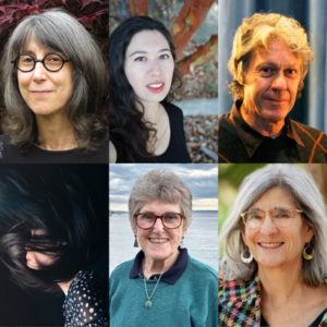 Photos of Laurie Blauner, Leanne Dunic, Michael Magee, Shin Yu Pai, Sylvia Byrne Pollack, and Molly Tenenbaum