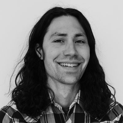 Black and white portrait of Alec Estes