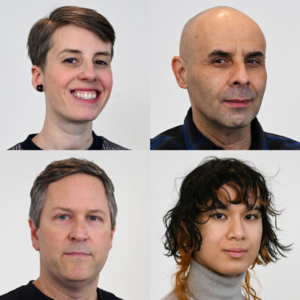 Portraits of Elissa Favero, Alejandro Pérez-Cortés, Kevin Dean, and Diane Nguyen