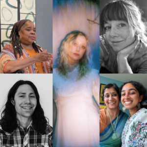 Portraits of Kathya Alexander, Alec Estes, Old Man of the Woods, Clara Ritger, and Anika Tara & Shahana Dattagupta